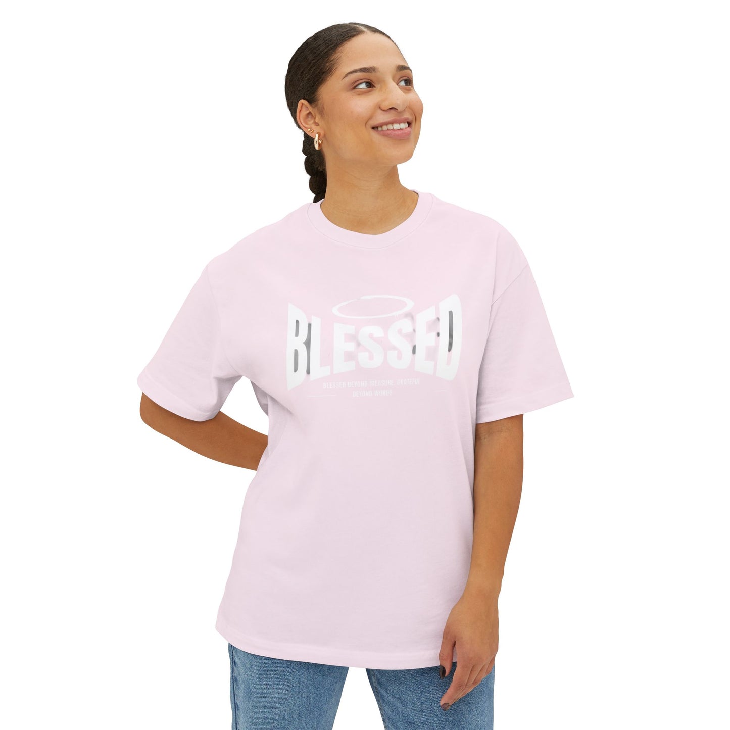 Blessed Unisex Oversized Boxy Tee, Comfortable Casual Shirt, Perfect Gift for Christians, Relaxed Fit Tee, Inspirational Apparel
