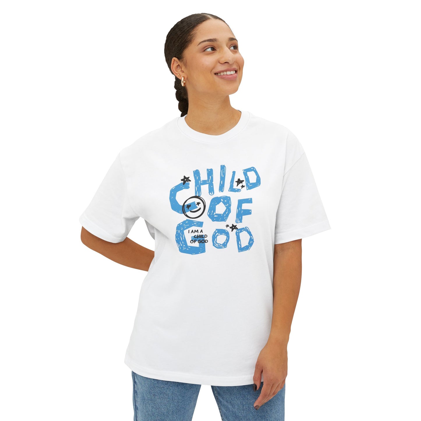 Children of God Oversized Tee – Comfortable Unisex Boxy Shirt for Faith, Casual Wear, Gifts, Spiritual Occasions, Back to School