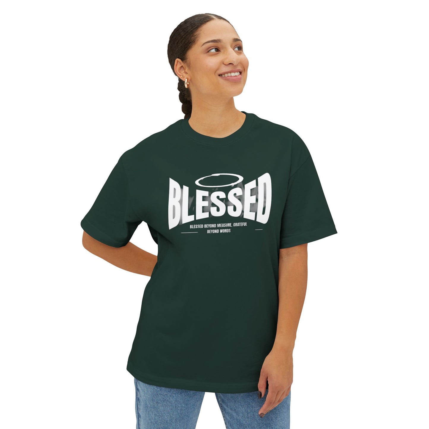 Blessed Unisex Oversized Boxy Tee, Comfortable Casual Shirt, Perfect Gift for Christians, Relaxed Fit Tee, Inspirational Apparel