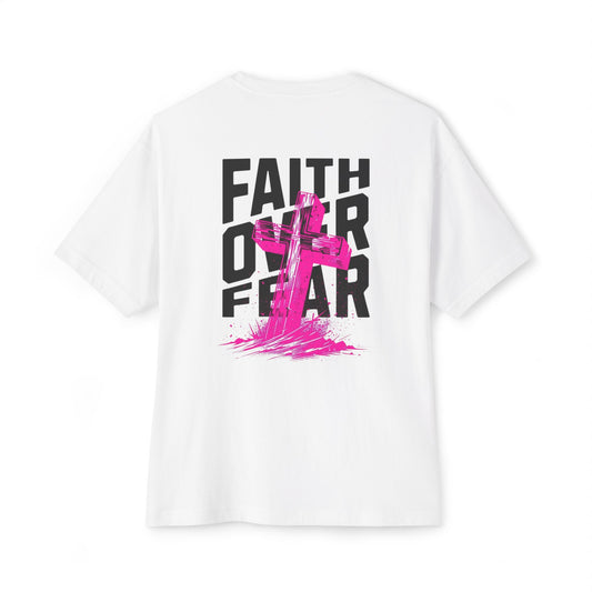 Faith Over Fear Unisex Oversized Boxy Tee - Trendy Graphic T-Shirt for Casual Wear, Street Style, Faith-Based Gifts, Comfort Wear, [...]