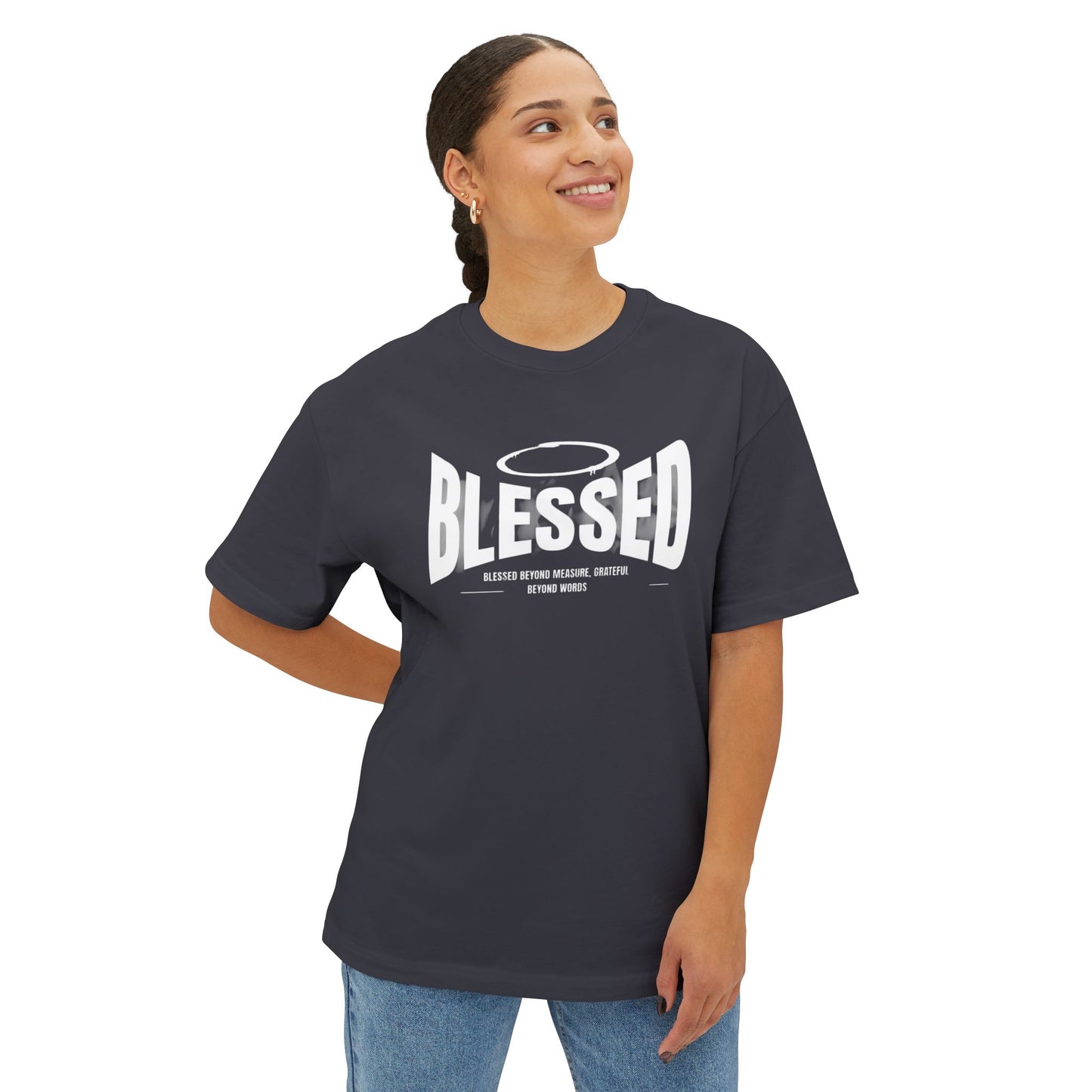 Blessed Unisex Oversized Boxy Tee, Comfortable Casual Shirt, Perfect Gift for Christians, Relaxed Fit Tee, Inspirational Apparel