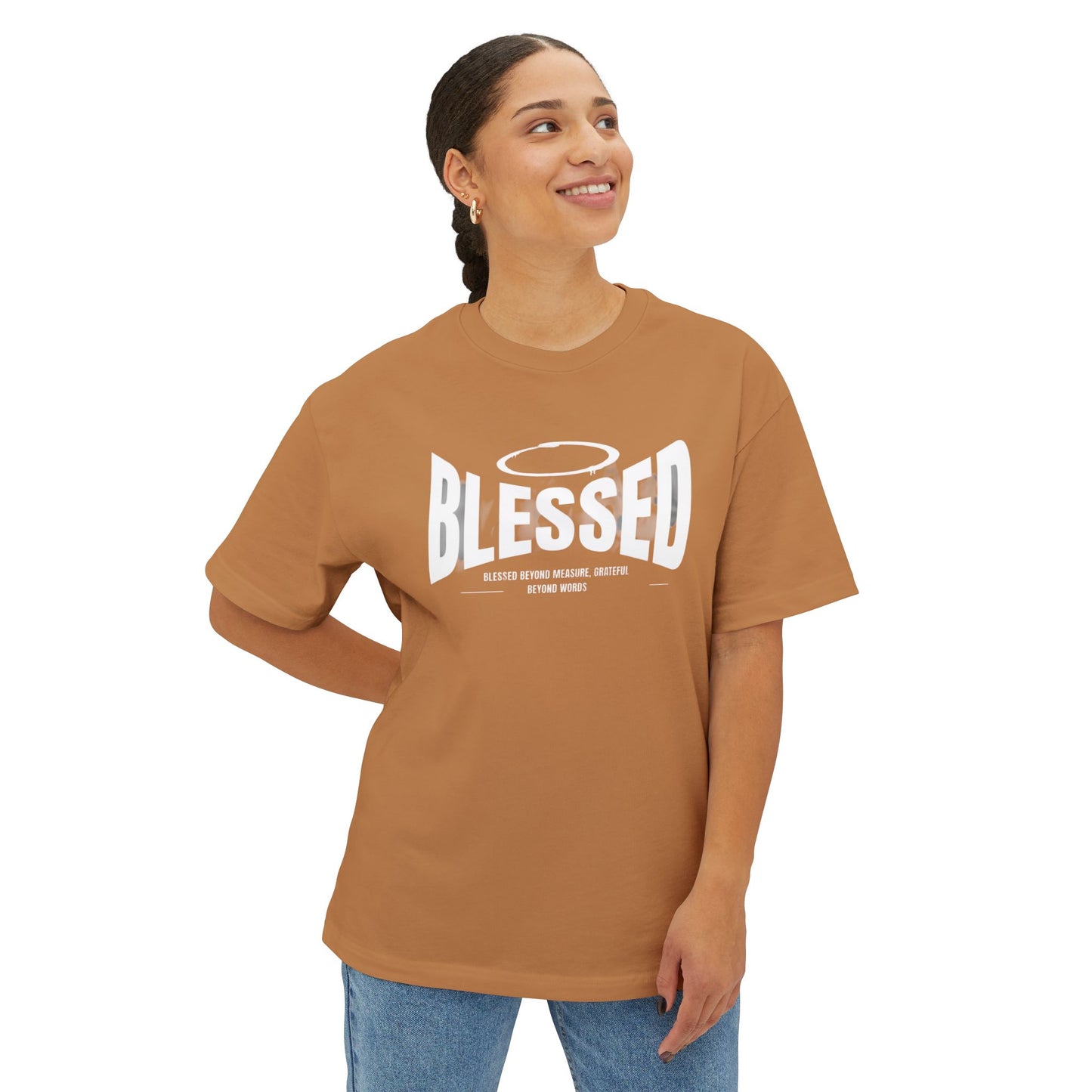Blessed Unisex Oversized Boxy Tee, Comfortable Casual Shirt, Perfect Gift for Christians, Relaxed Fit Tee, Inspirational Apparel