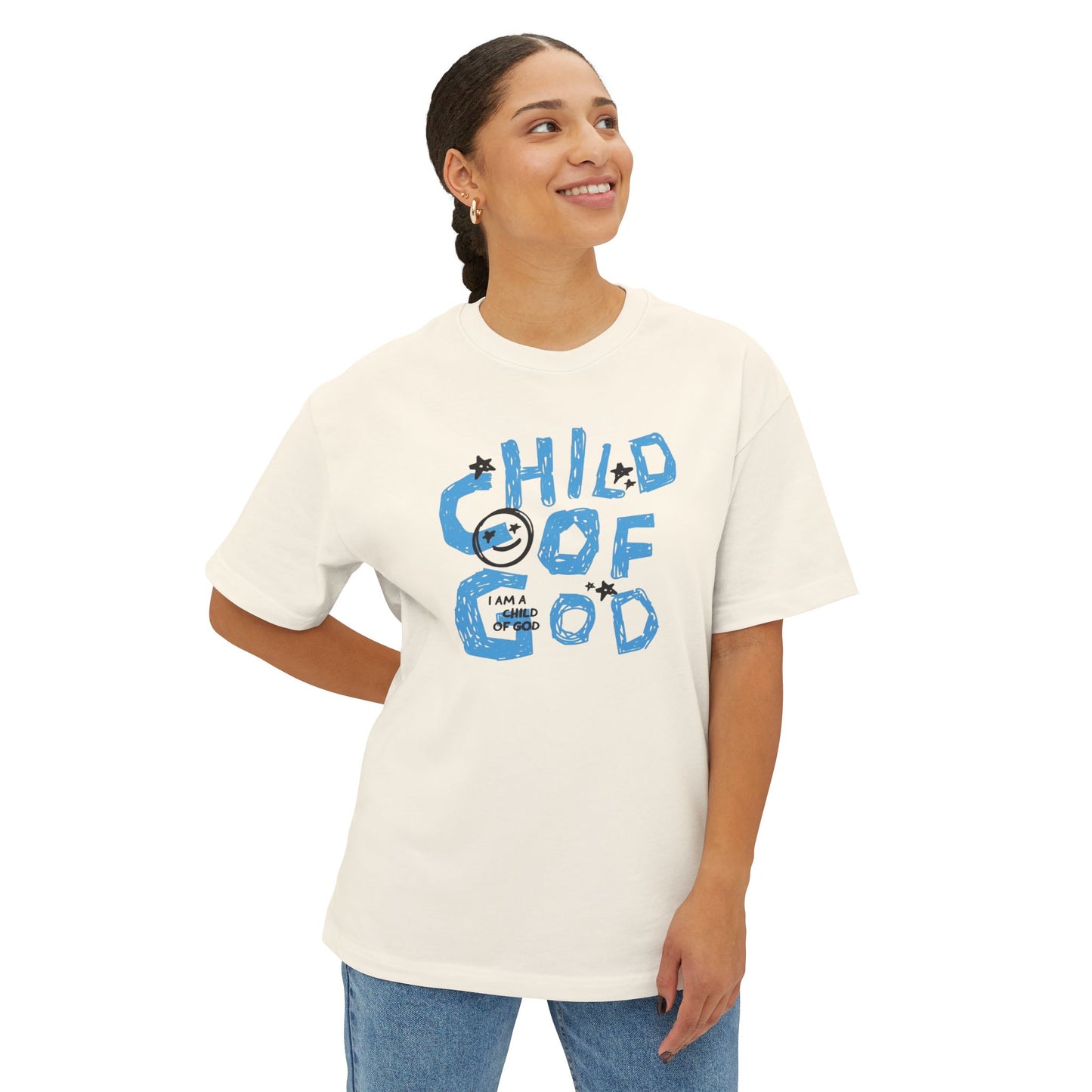 Children of God Oversized Tee – Comfortable Unisex Boxy Shirt for Faith, Casual Wear, Gifts, Spiritual Occasions, Back to School