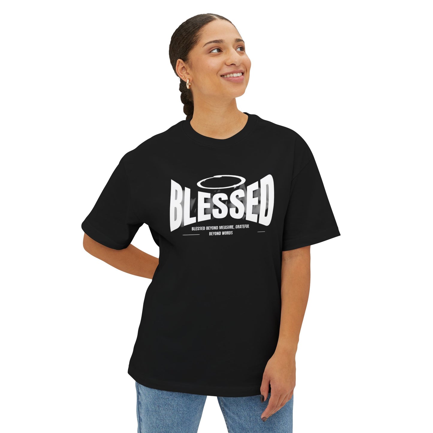 Blessed Unisex Oversized Boxy Tee, Comfortable Casual Shirt, Perfect Gift for Christians, Relaxed Fit Tee, Inspirational Apparel
