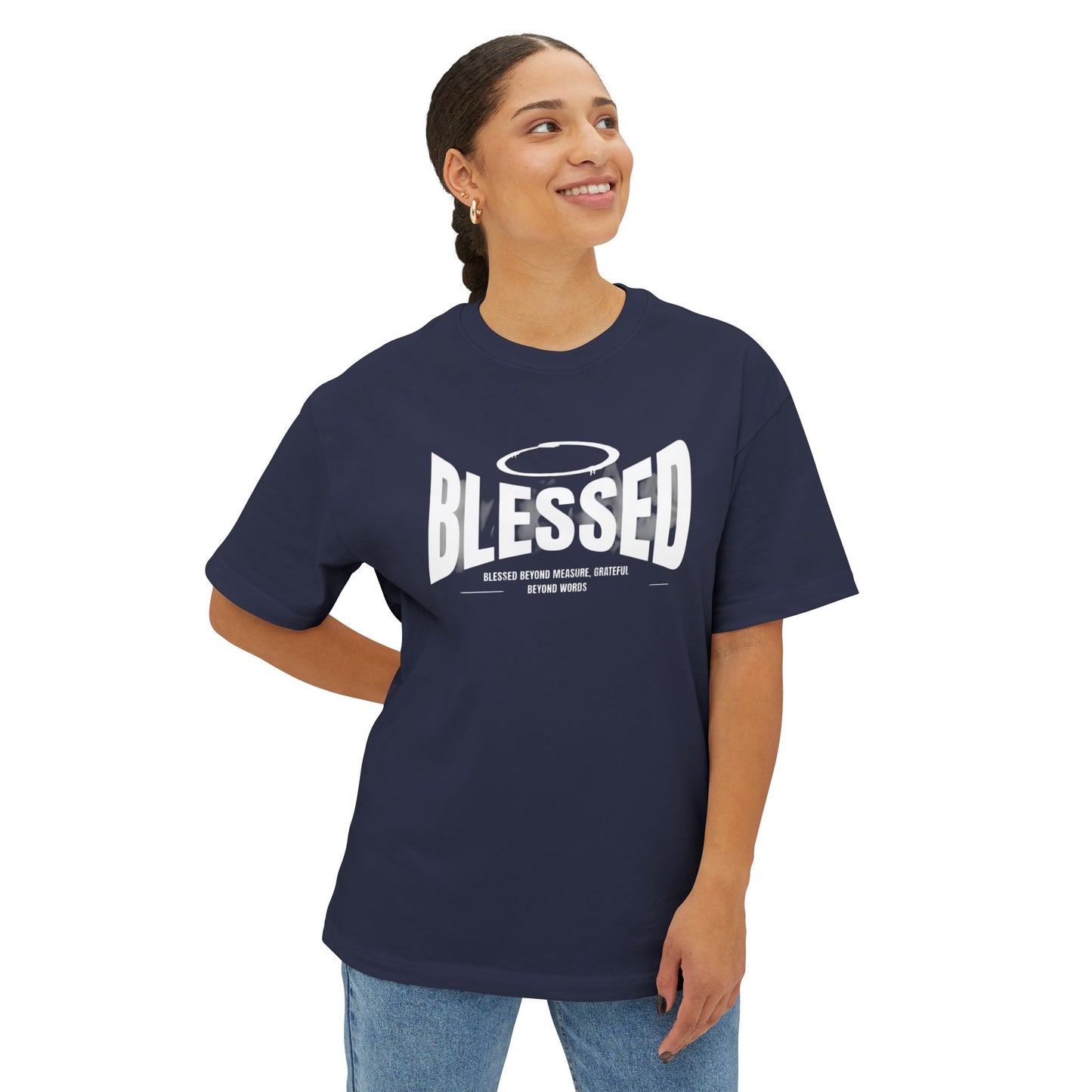 Blessed Unisex Oversized Boxy Tee, Comfortable Casual Shirt, Perfect Gift for Christians, Relaxed Fit Tee, Inspirational Apparel