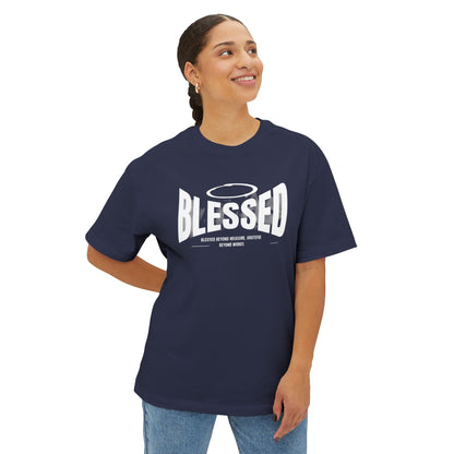 Blessed Unisex Oversized Boxy Tee, Comfortable Casual Shirt, Perfect Gift for Christians, Relaxed Fit Tee, Inspirational Apparel