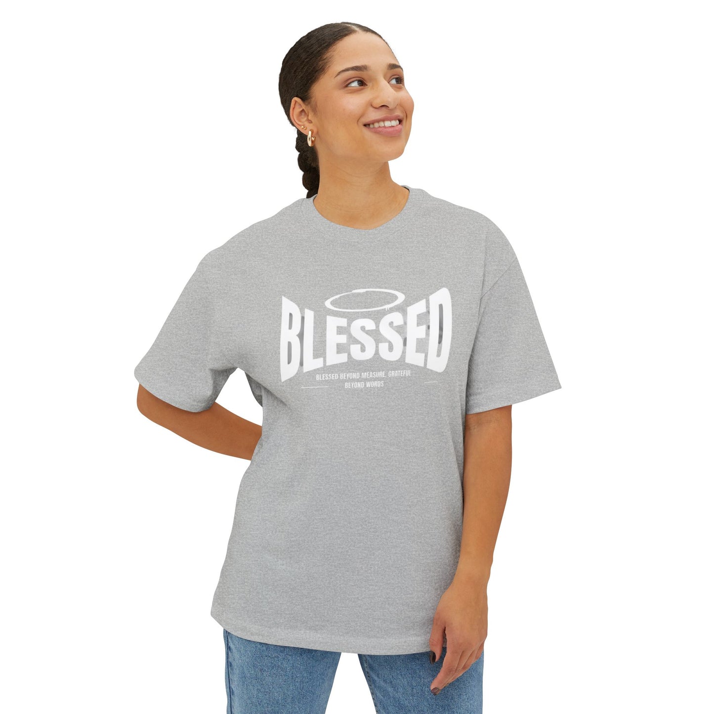 Blessed Unisex Oversized Boxy Tee, Comfortable Casual Shirt, Perfect Gift for Christians, Relaxed Fit Tee, Inspirational Apparel